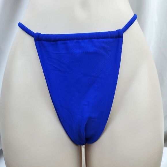 🔸️NIB Blue High Cut Brazilian String Bikini Medium - Picture 7 of 9